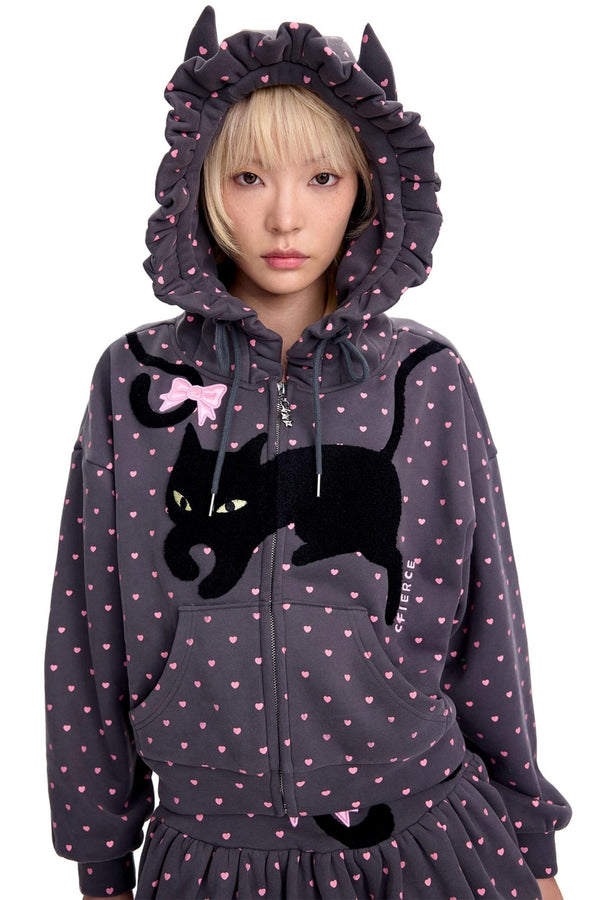 Love Polka Dot Cat Ear Jacket