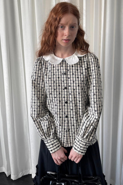 Puff Jacquard Plaid Shirt