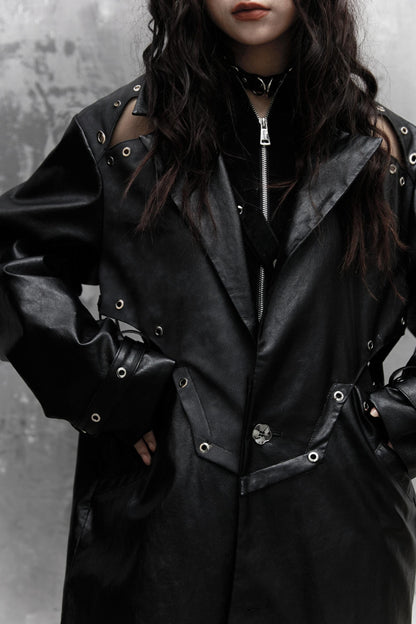 Dark Silhouette Leather Coat