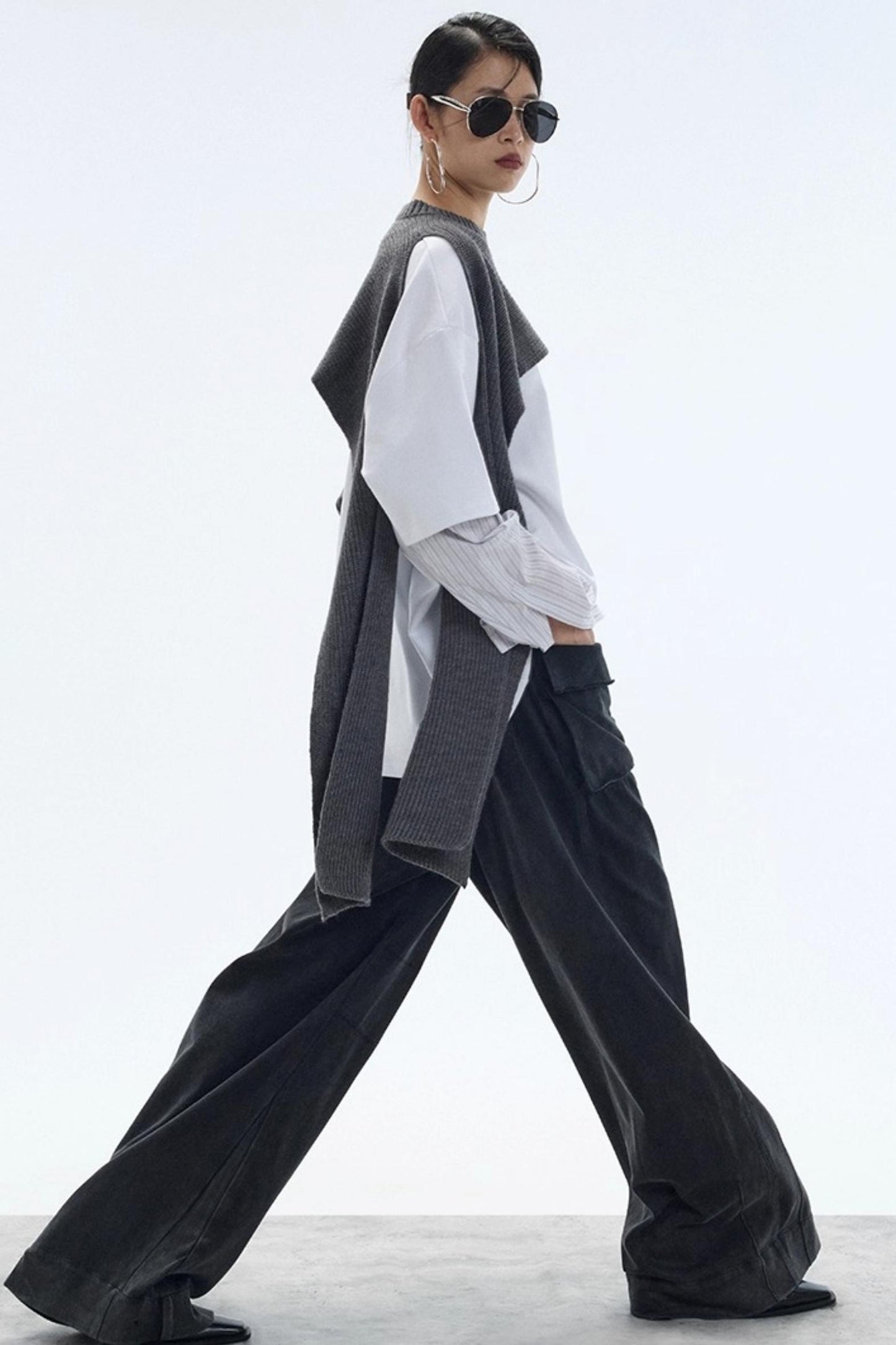 White Striped Crew Neck T-Shirt