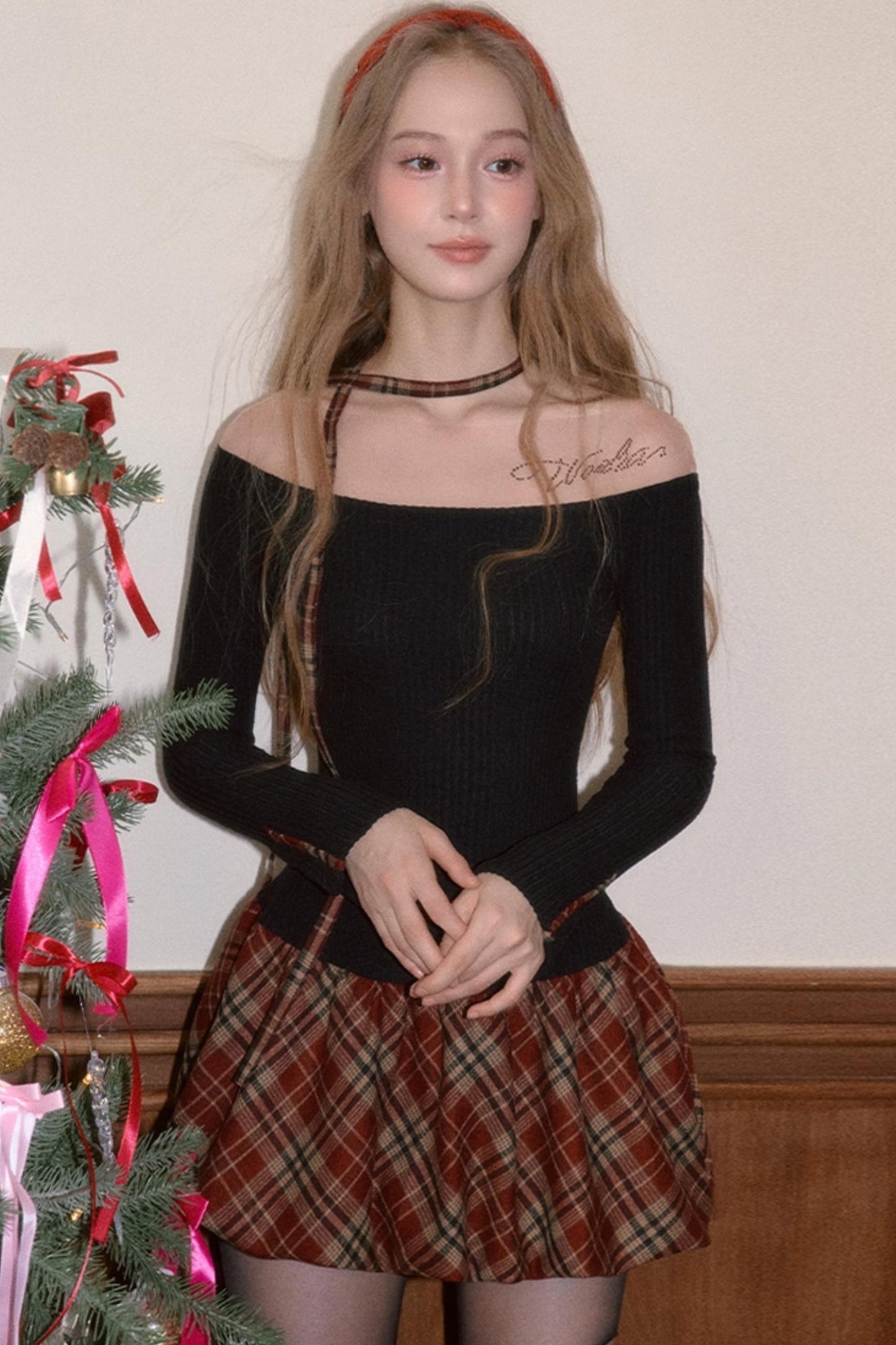 Color-Block Flower Bud Dress