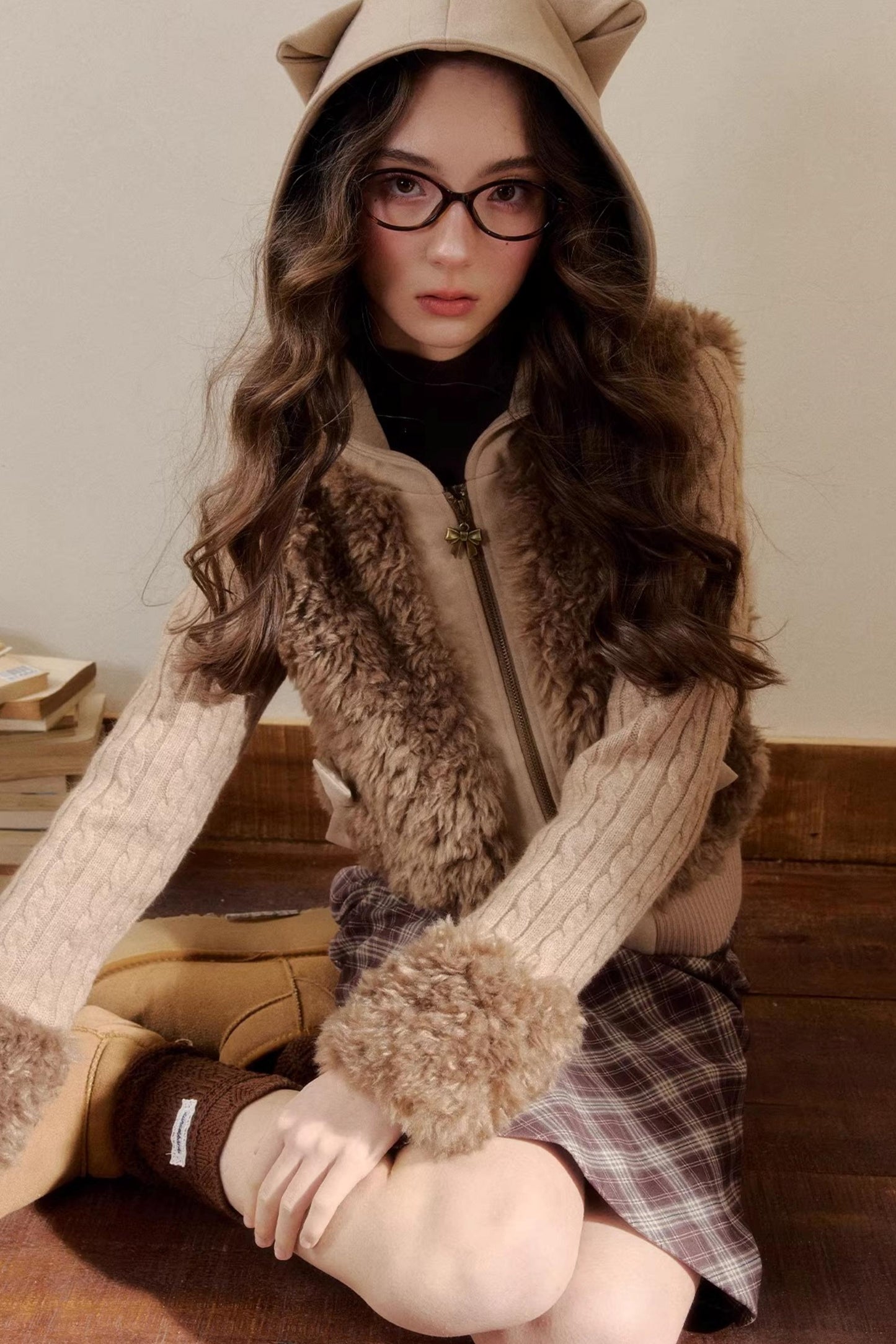 Eco-Friendly Fur Patchwork Jacket
