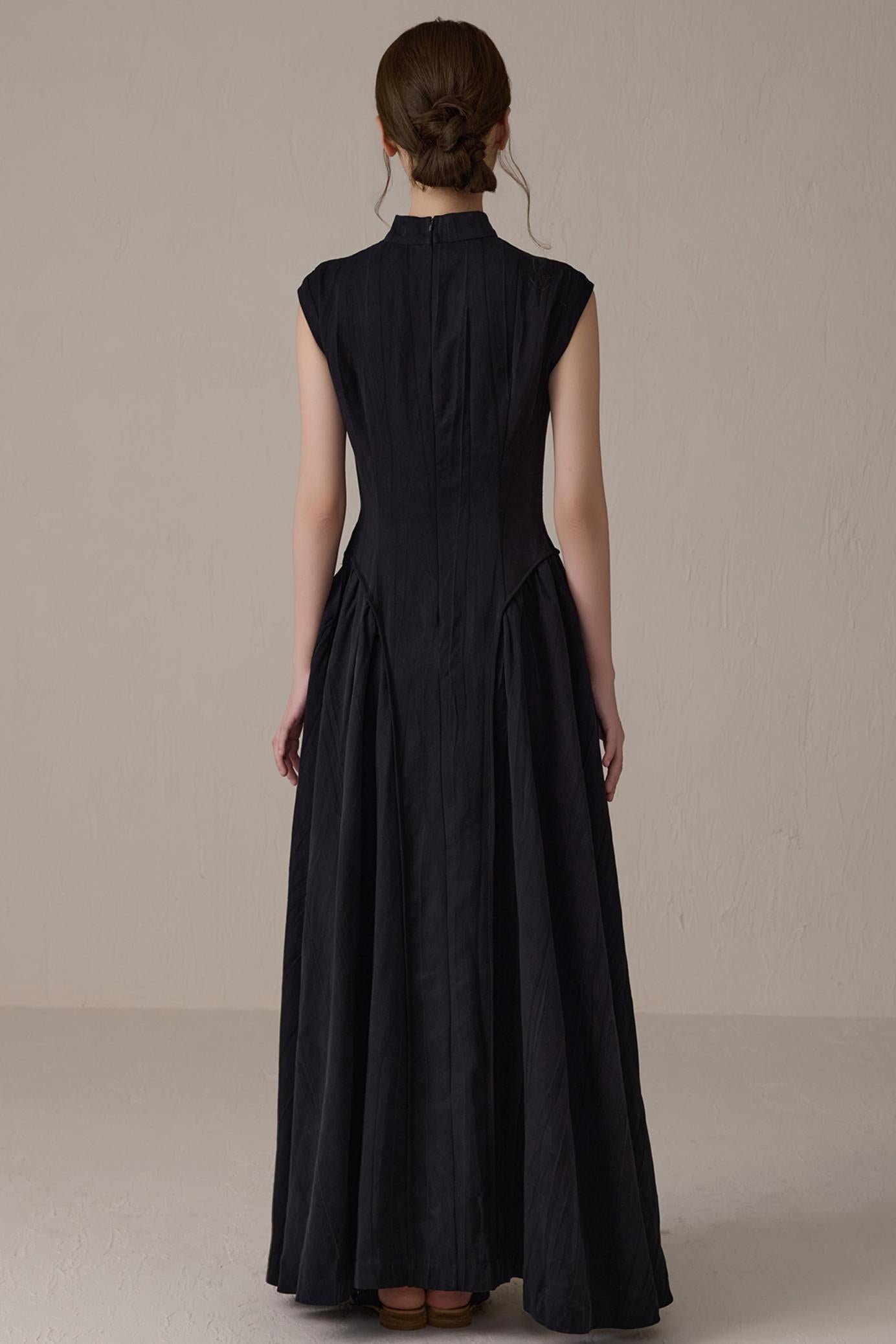 Elegant Black Cheongsam Dress