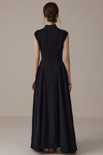 Elegant Black Cheongsam Dress