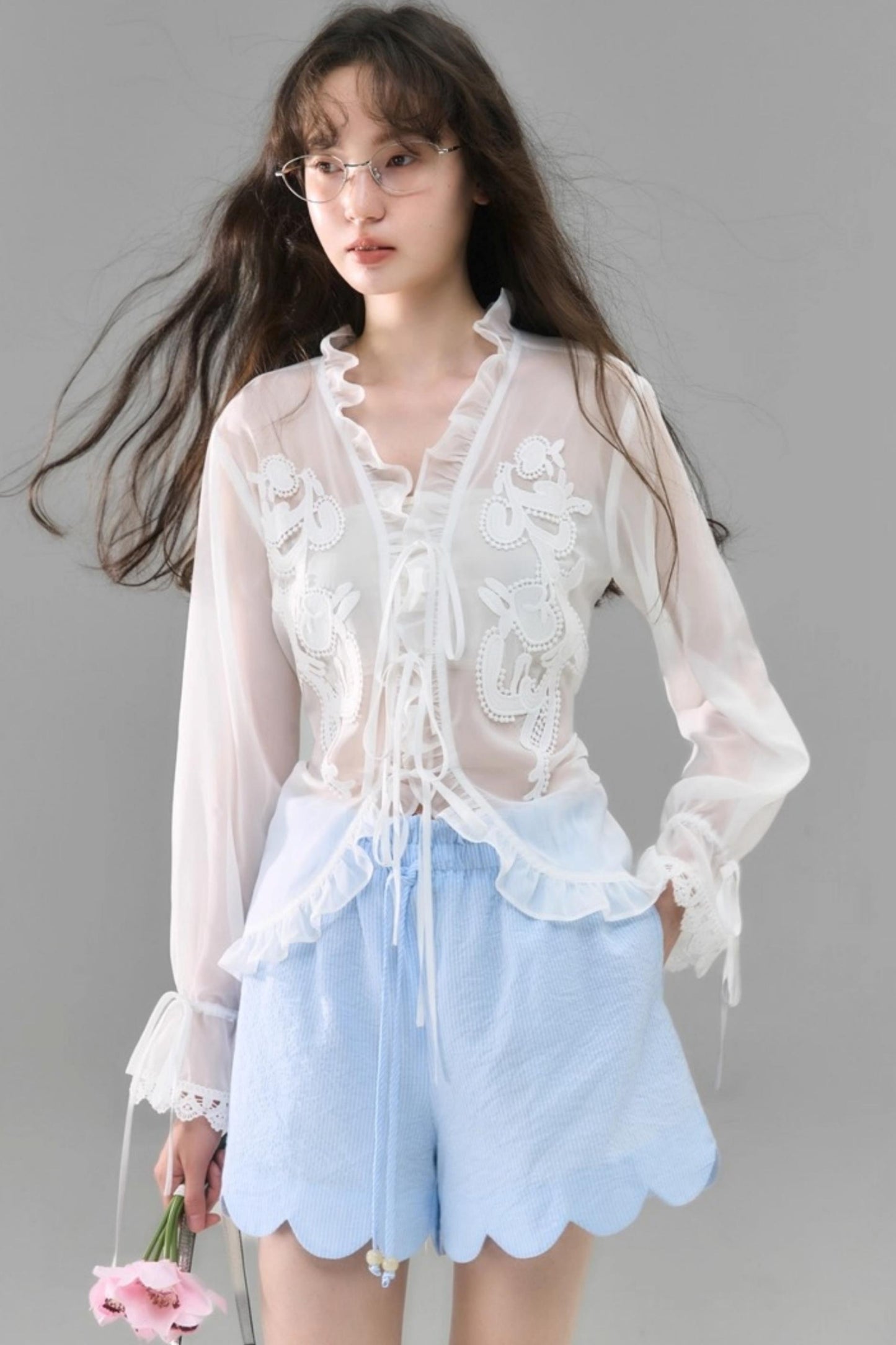 Flower Vine Long Sleeve Shirt Set-Up