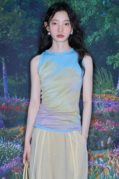 Sunrise Cloud Jacquard Sleeveless Vest