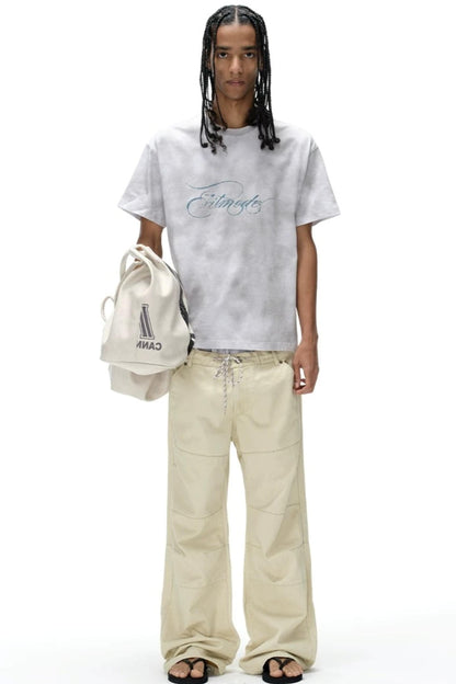 Retro Loose Cotton Spray-Painted T-Shirt