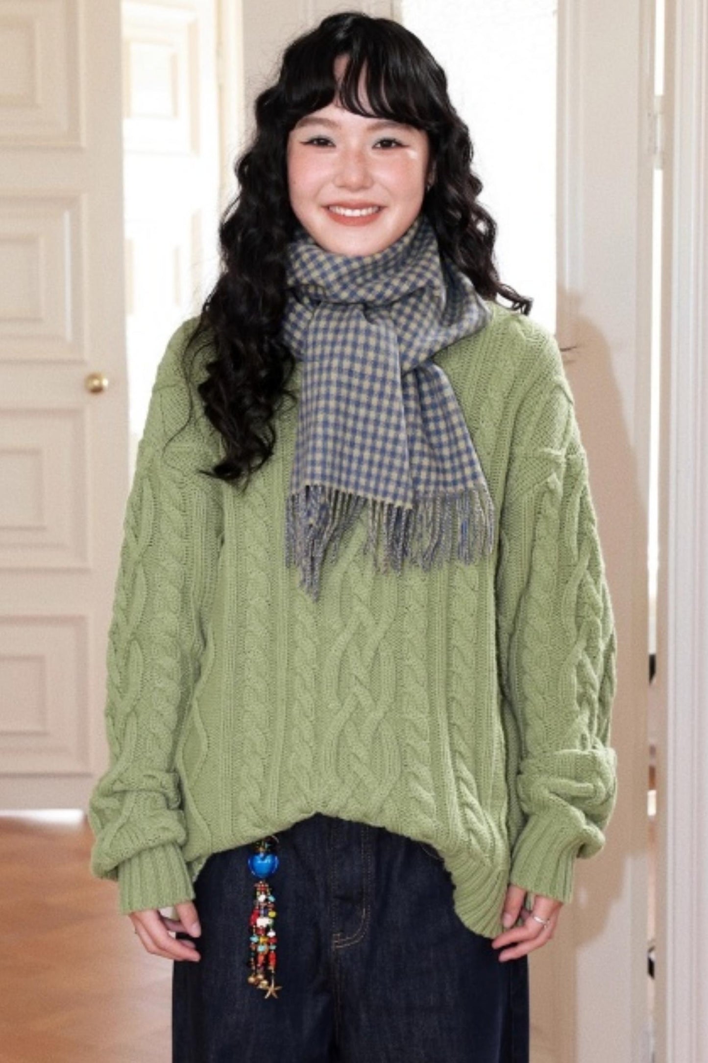 Sheep Wool Cable Knit Sweater