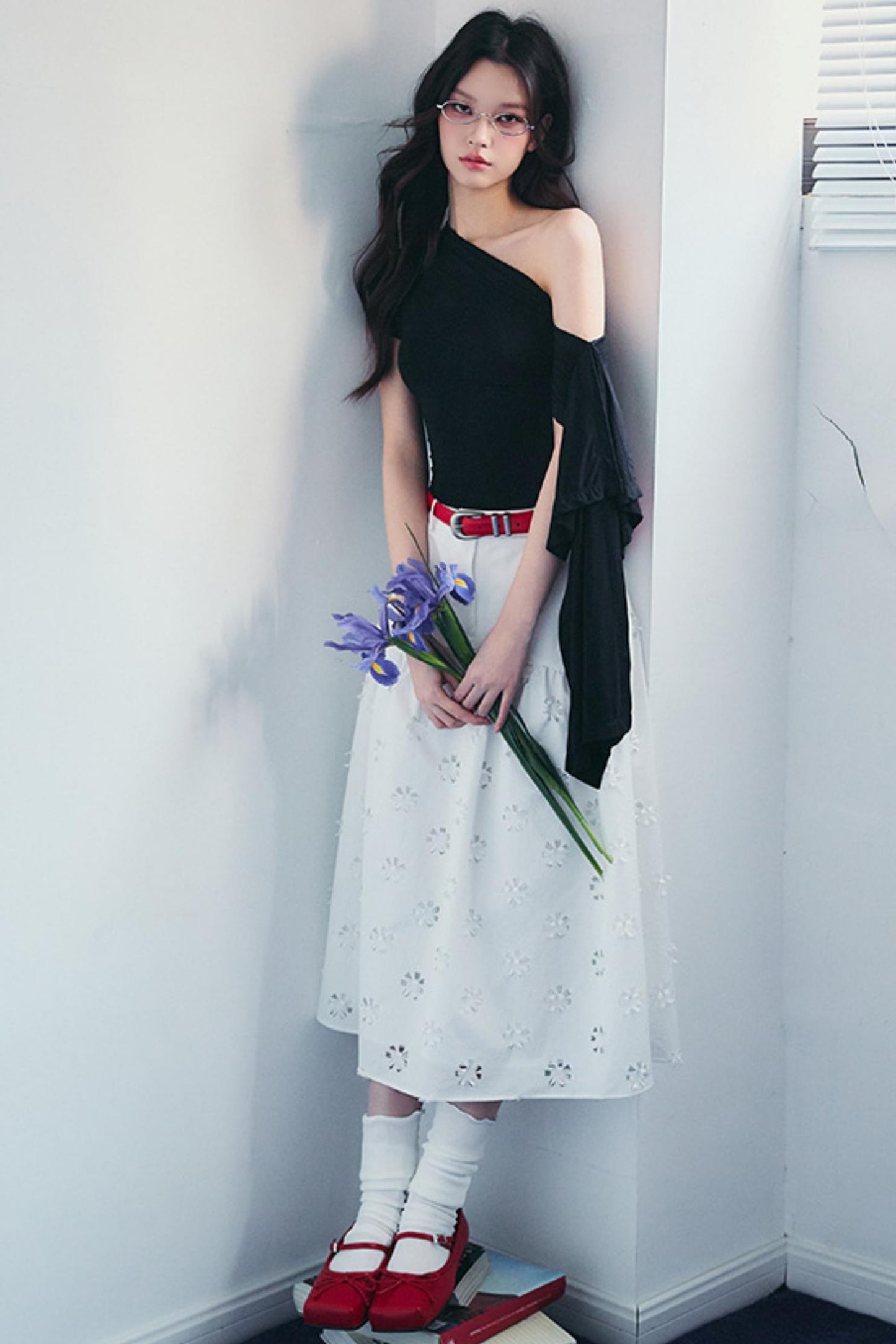 Heart Slob Floral A-Line Skirt