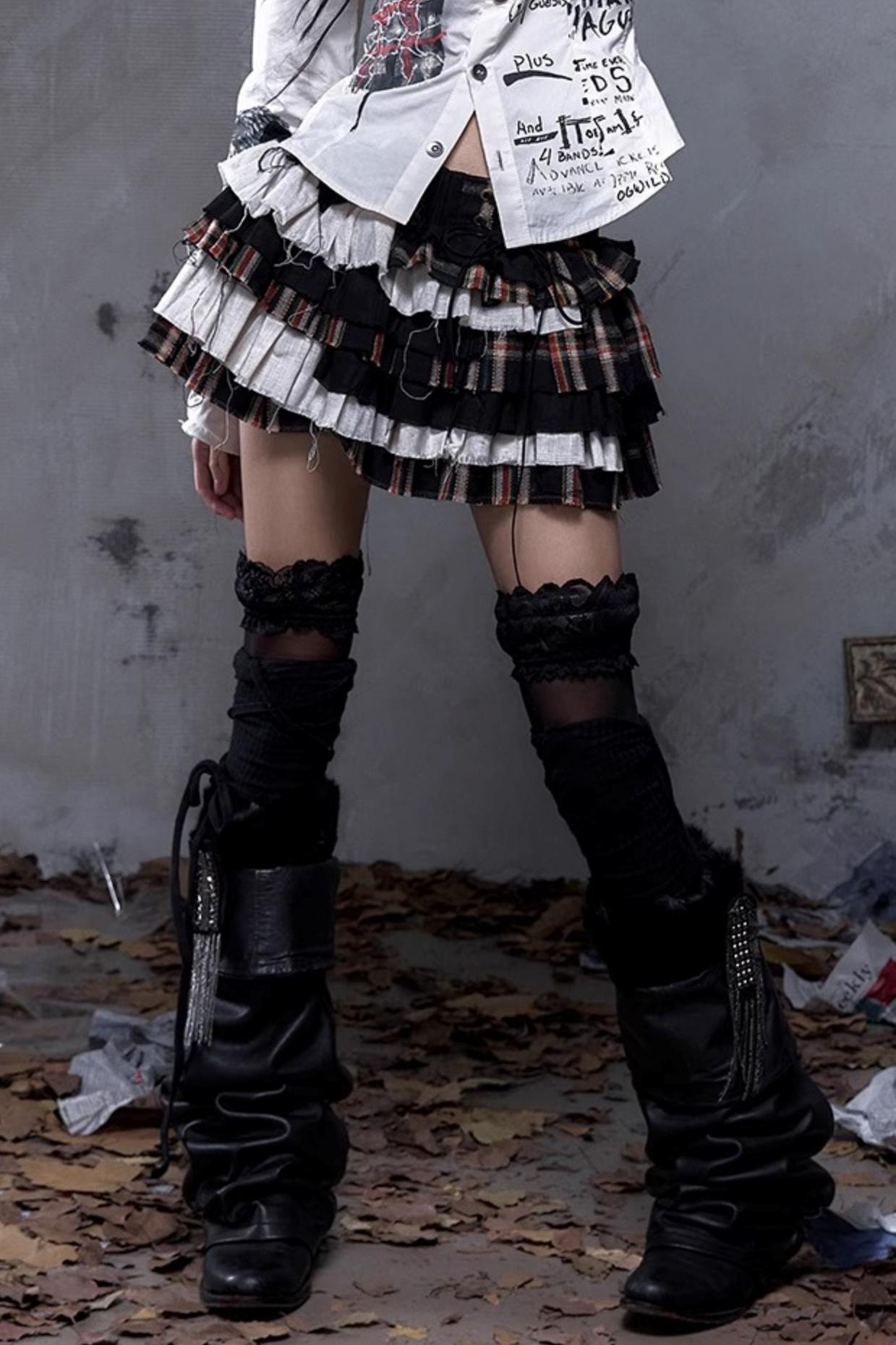 Vintage Rebel Plaid Skirt