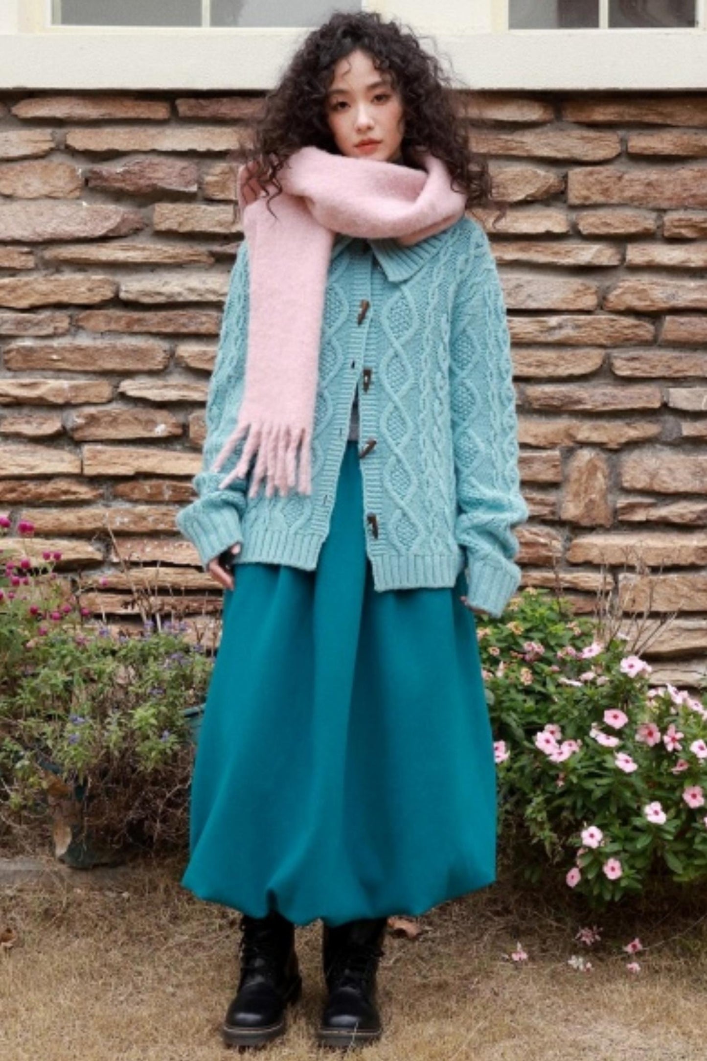 Wool Cable Knit Cardigan