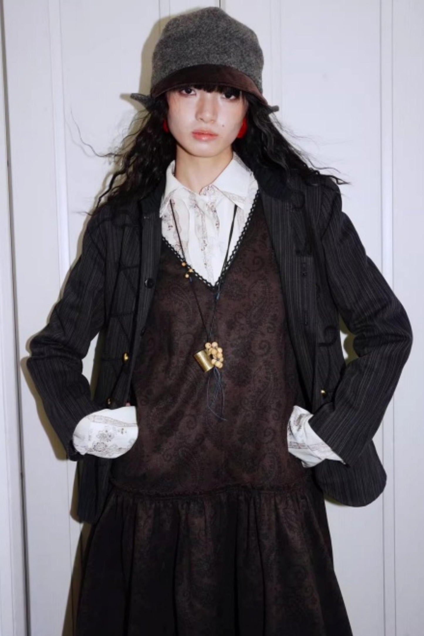 Vintage Pleated Loose Long Sleeve Shirt