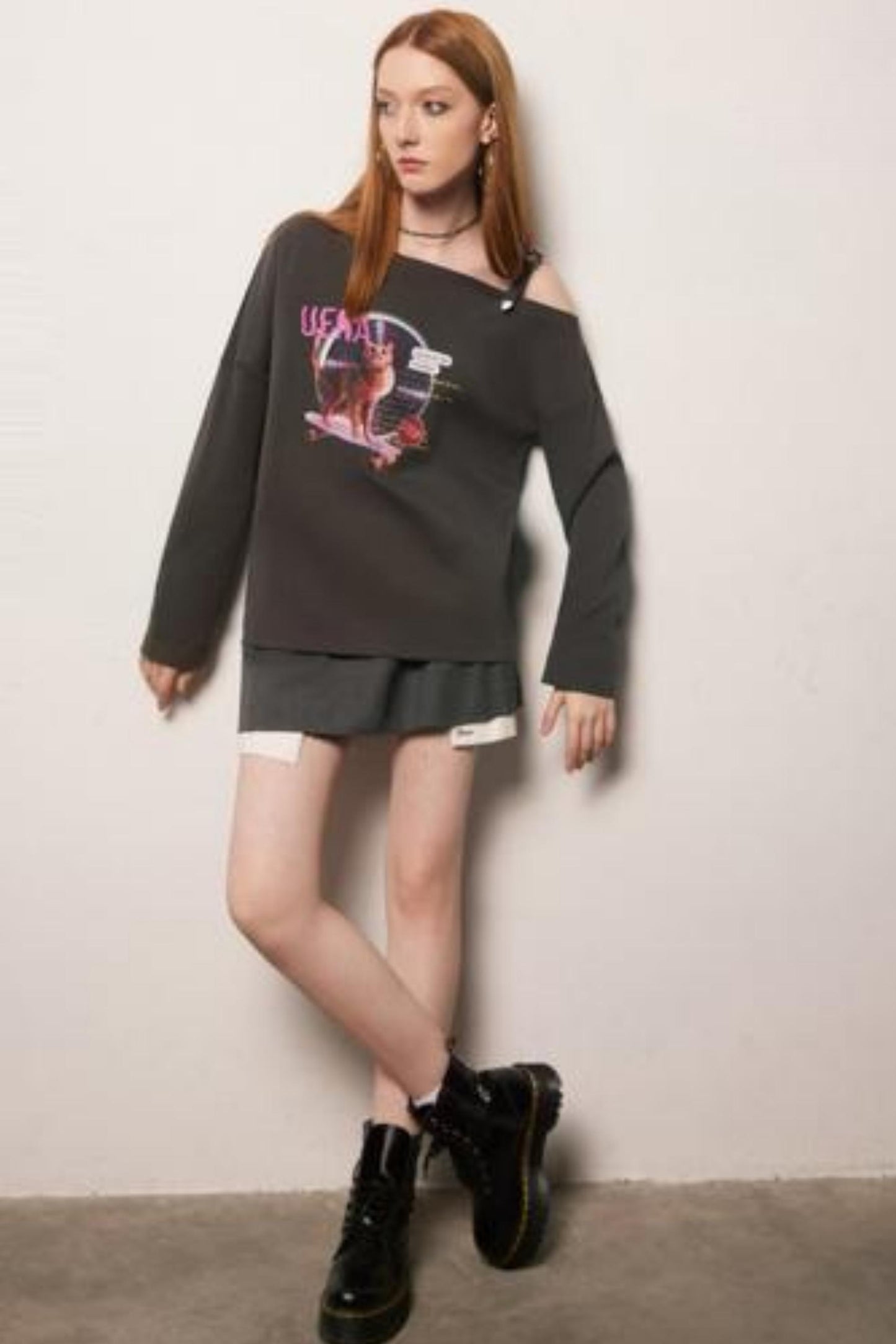 Retro Gray College Skirt