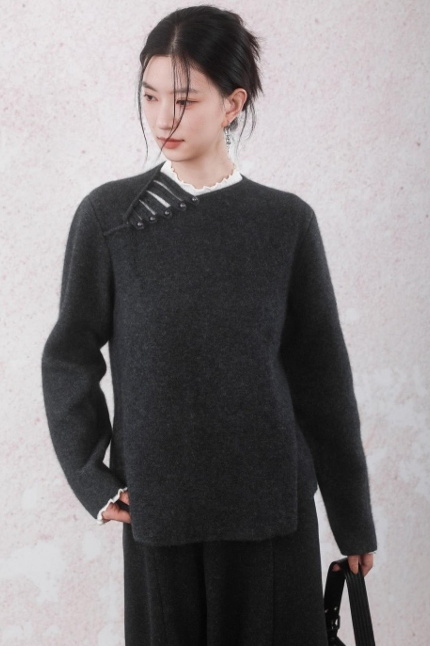 Stone Gray Rabbit Fur Top