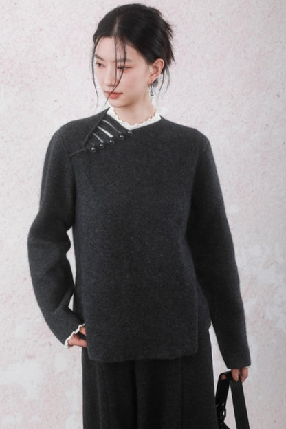 Stone Gray Rabbit Fur Top