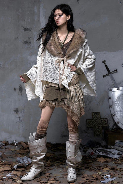 Millennium Vintage Knit Cape Jacket