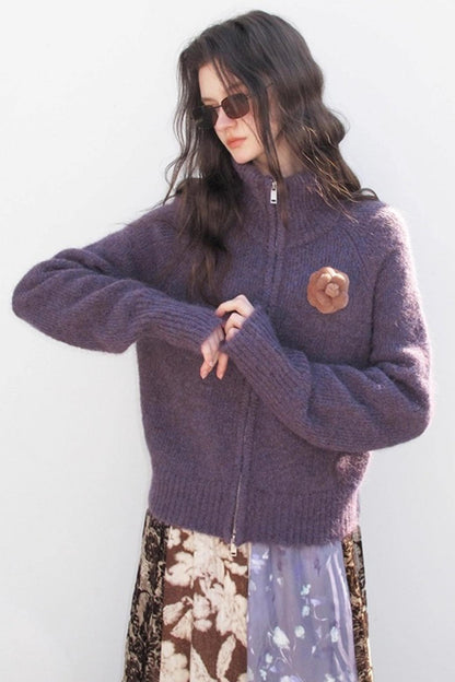 Alpaca 3D Flower Sweater