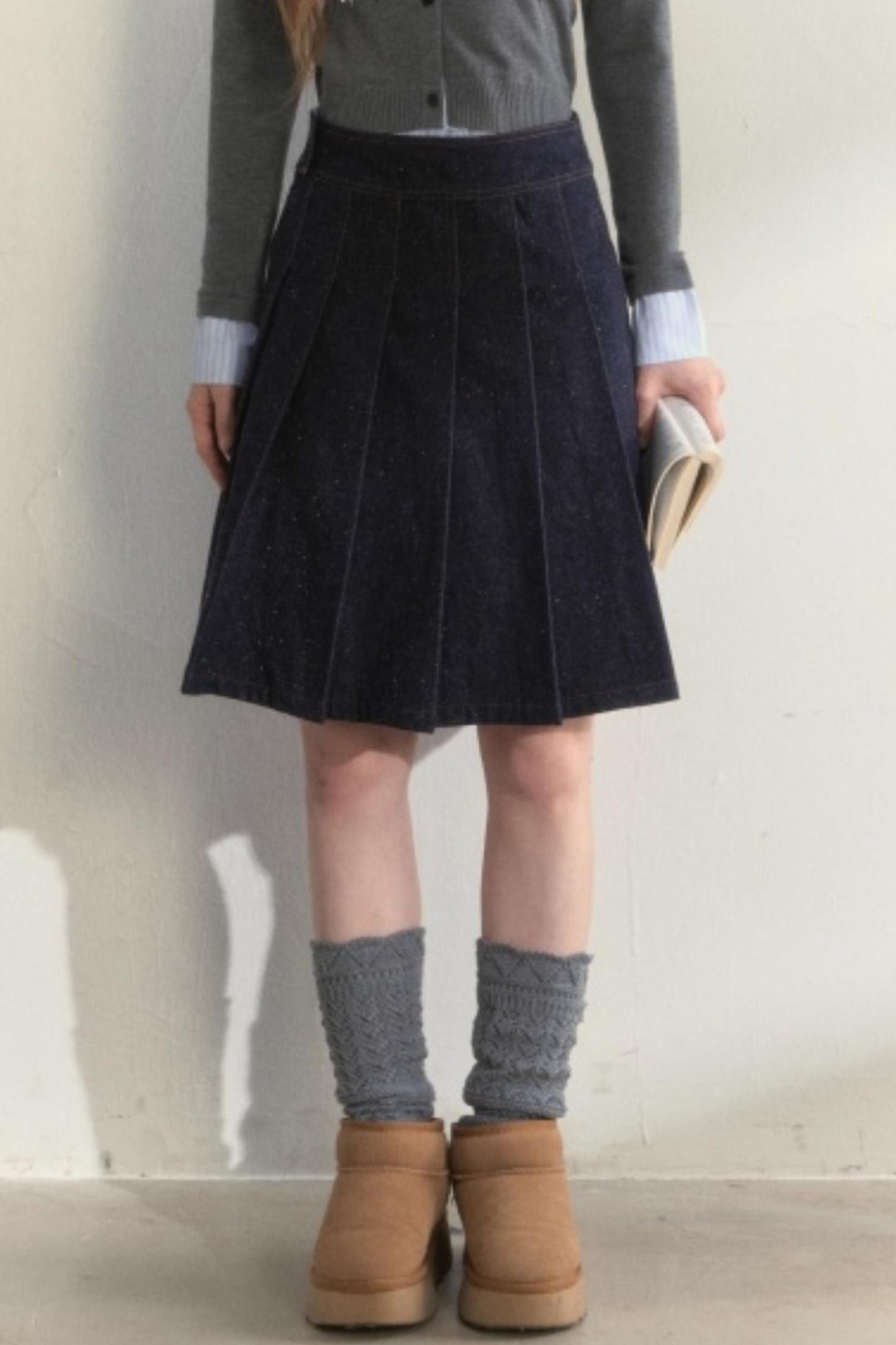 Vintage Denim Pleated Jacket Set-Up