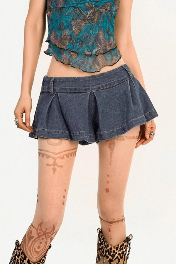 Cool Trendy Denim A-Line Skirt