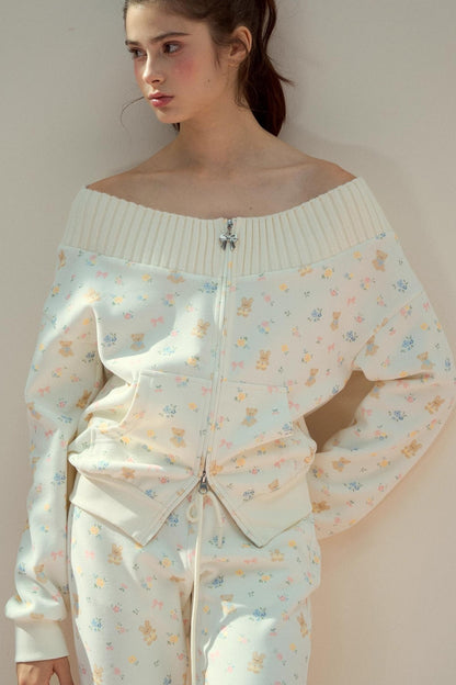 One-Shoulder Sweatshirt Set-Up