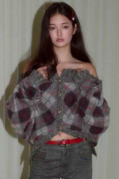 Spicy Loose Plaid Sweater