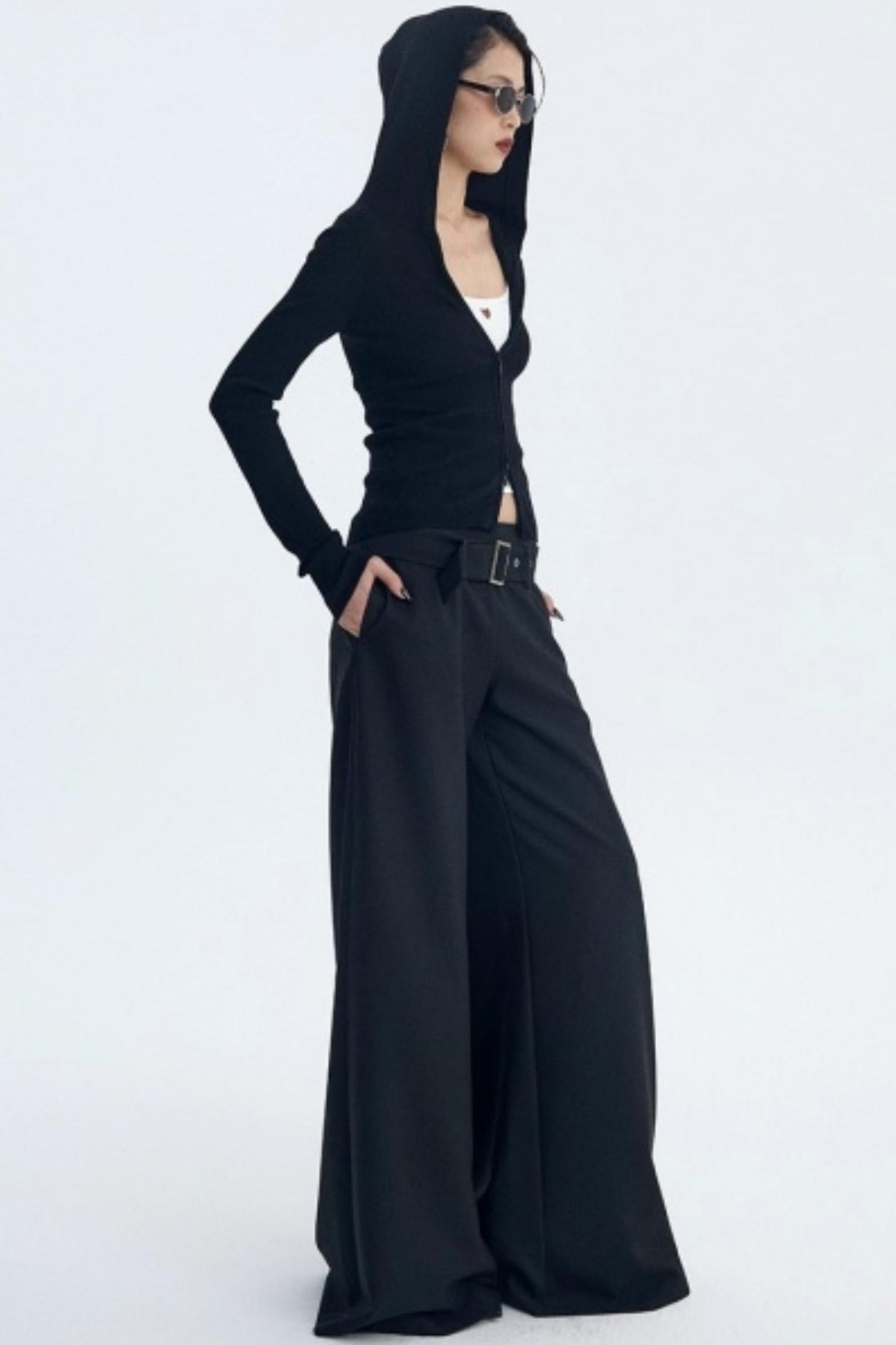 Wool Blend Hooded Cardigan