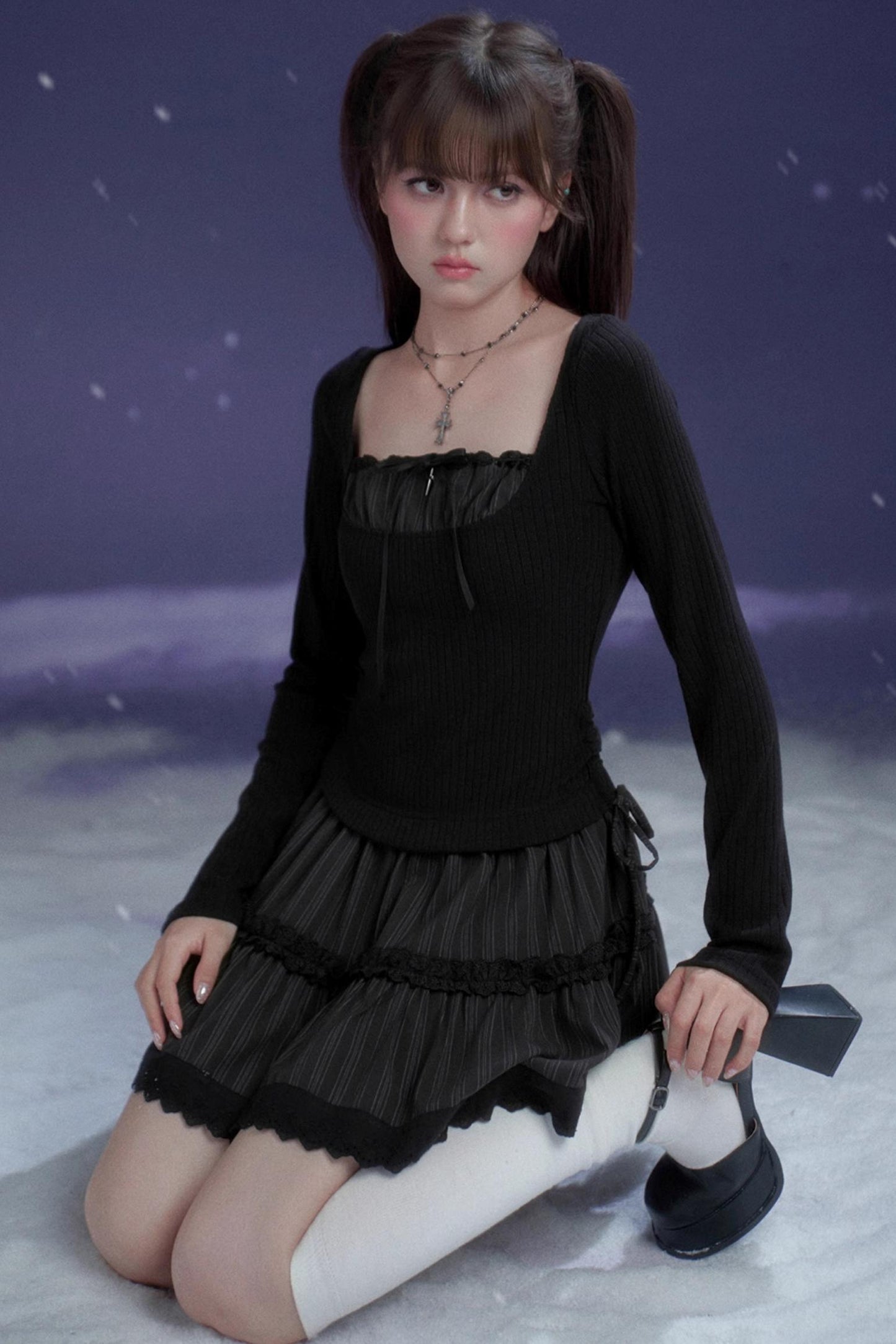 Midnight Waltz Waist-Cinching Dress