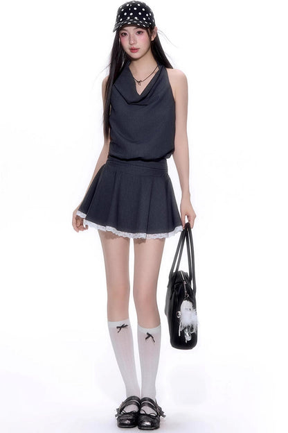 Lace-Trimmed A-Line Summer Dress