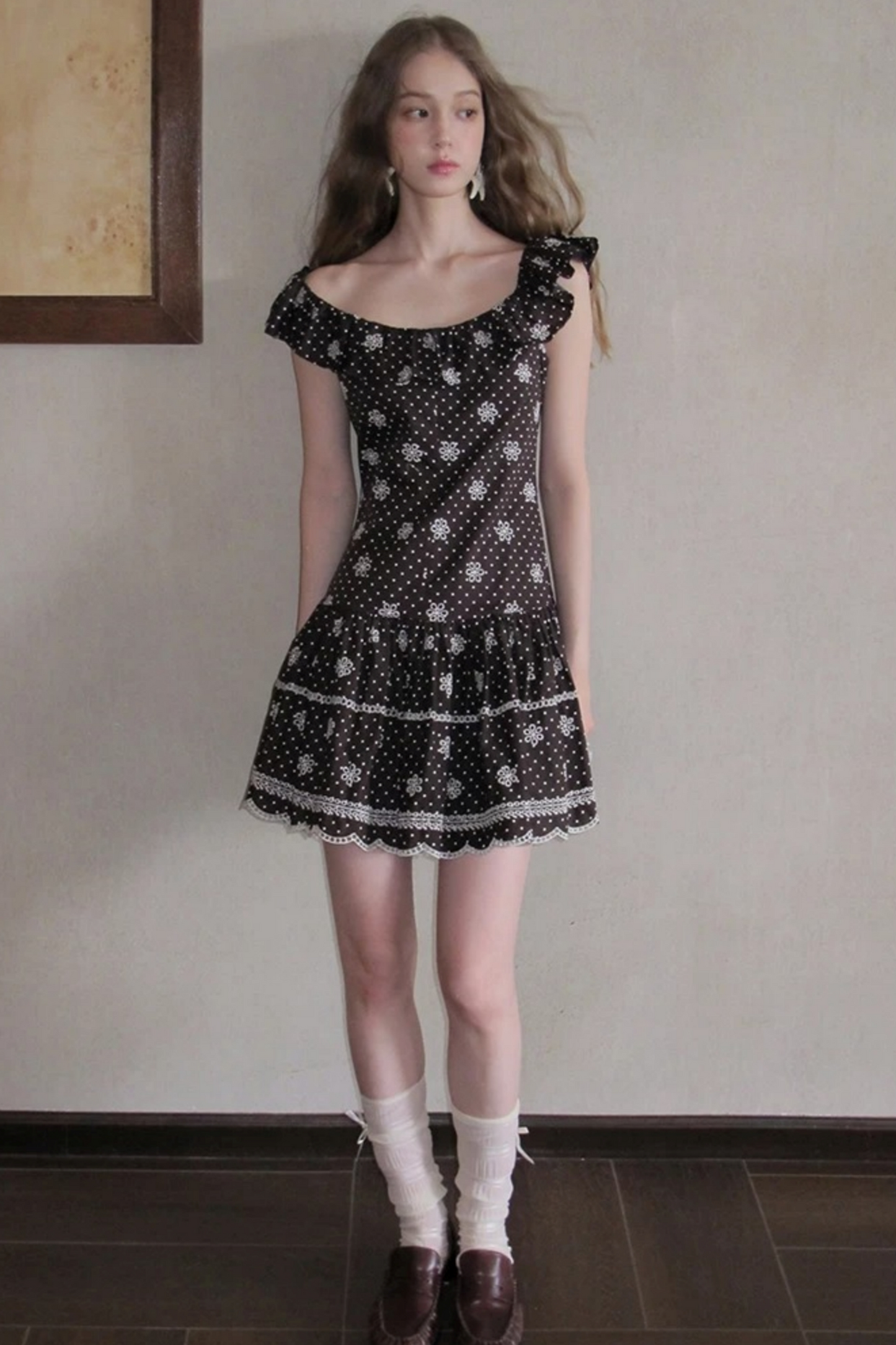 Embroidered One-Shoulder Dress