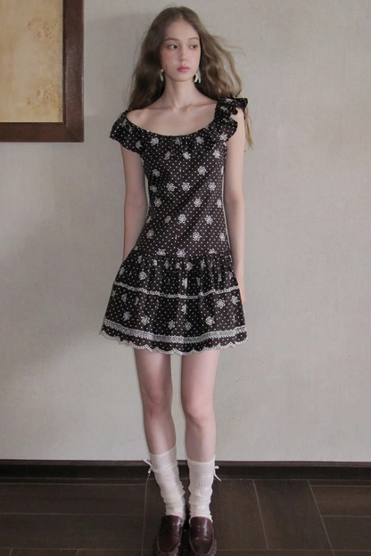 Embroidered One-Shoulder Dress