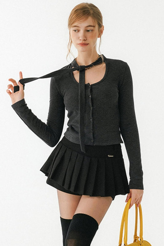 Dark Gray Knitted Top