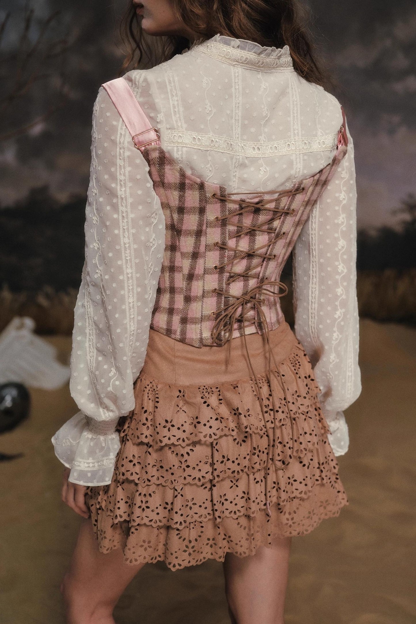 Sweet Plaid Corset Top Set-Up