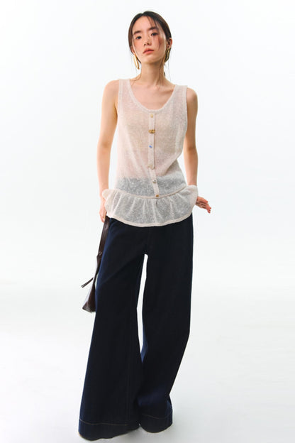 Shards Sequin Ruffled Top