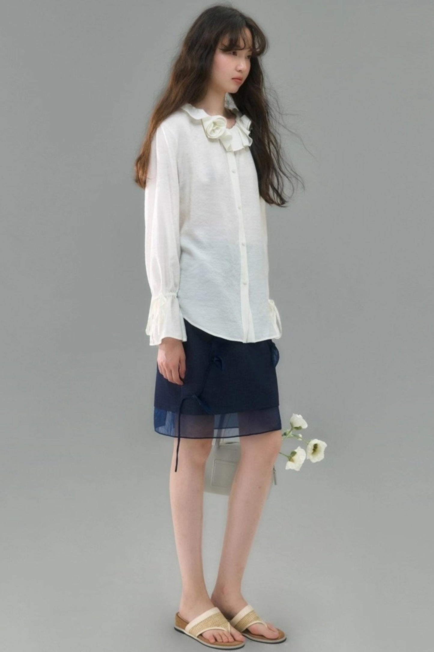 Denim Patchwork Organza Skirt