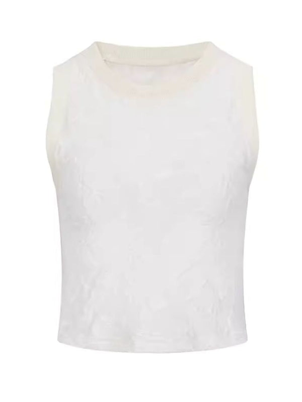 Embossed Textured Jacquard Inner Tank Top