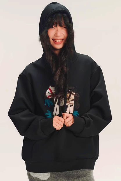Color-Block Embroidered Hoodie