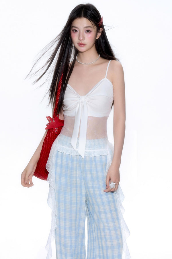 Lace Ruffle Cami Top