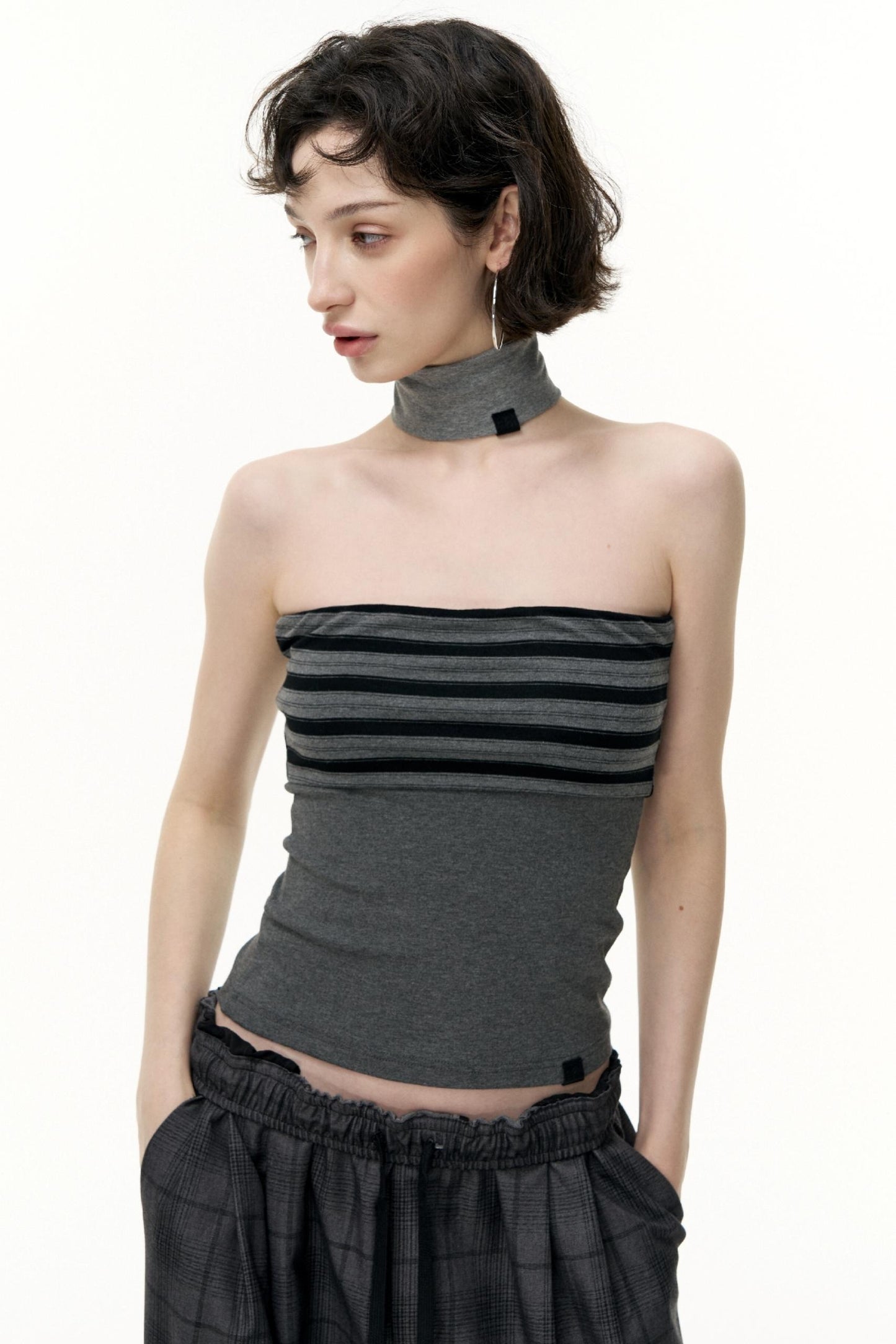 Virtual Striped Short Skirt Set-Up