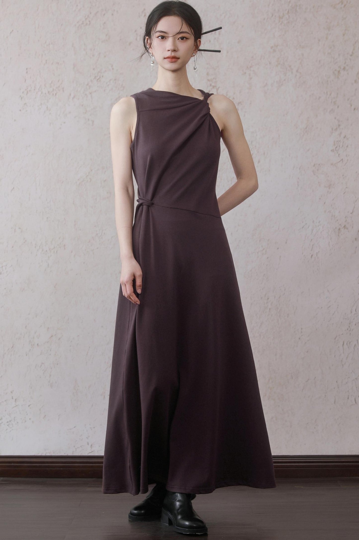 Elegant Purple Vest Dress