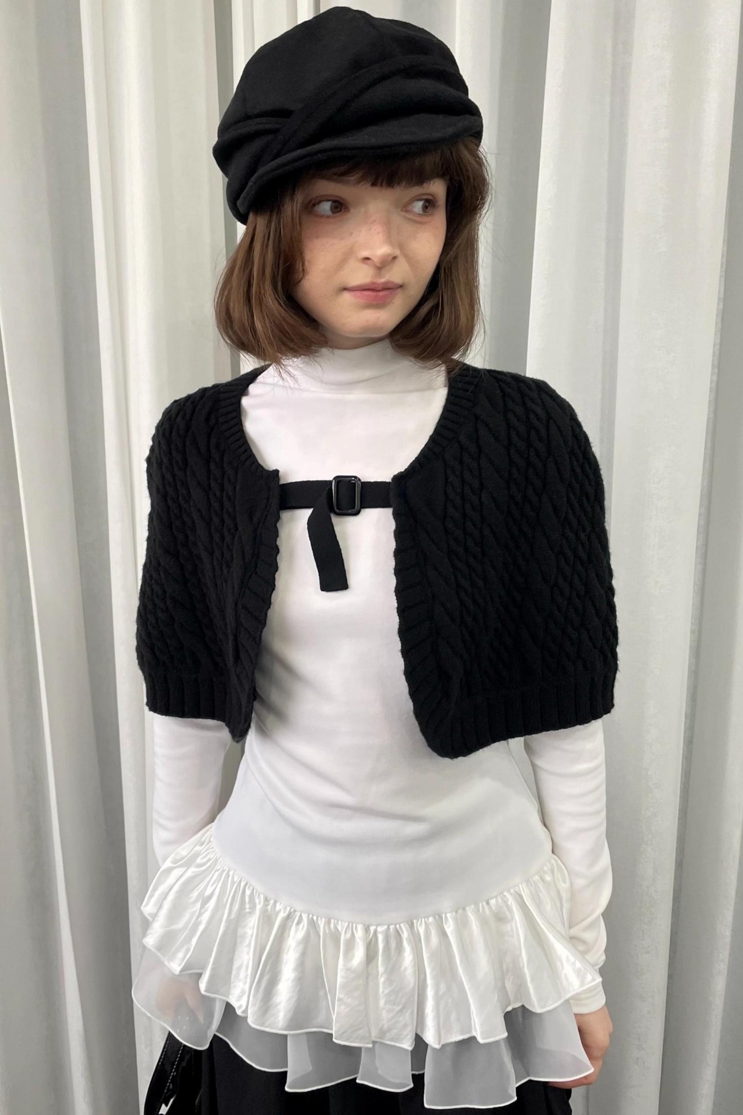 Knit Black Sweater Shawl