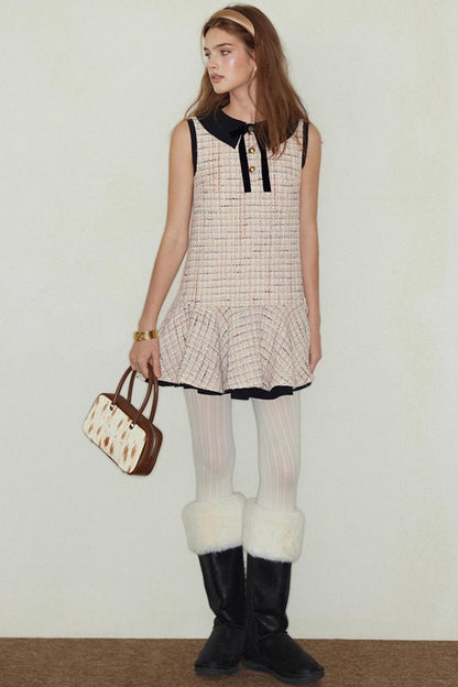 Pink Wool Pleated Dress