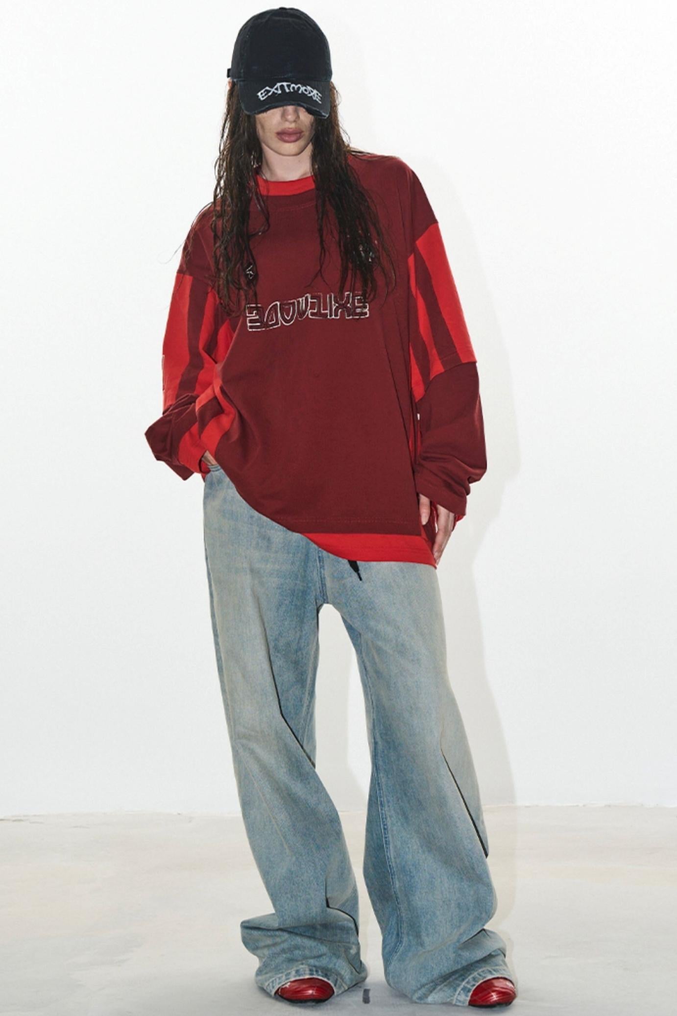 Layered Stripe Jersey T-Shirt