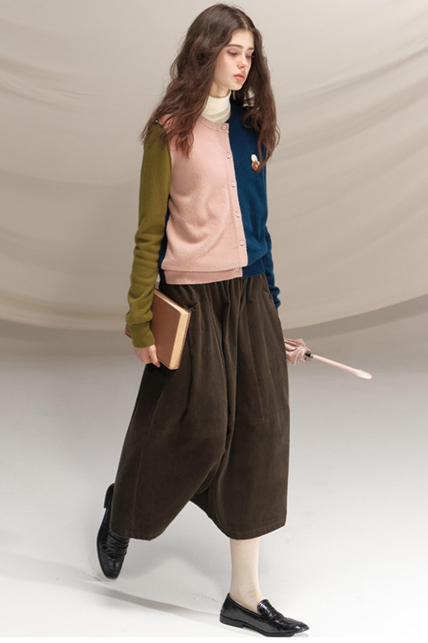 Retro Green Pleated Skirt