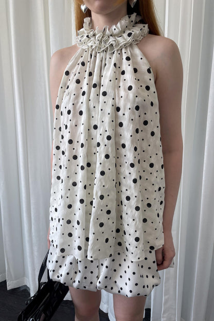 Polka Dot Lace Halter Top