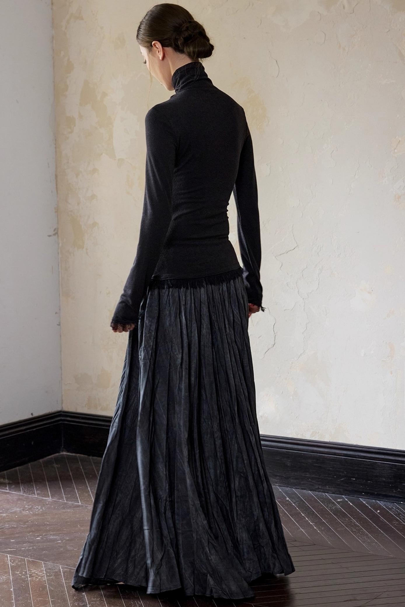 White Wool Turtleneck Knit Top