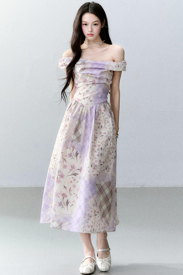Purple Mist Off-Shoulder Dress