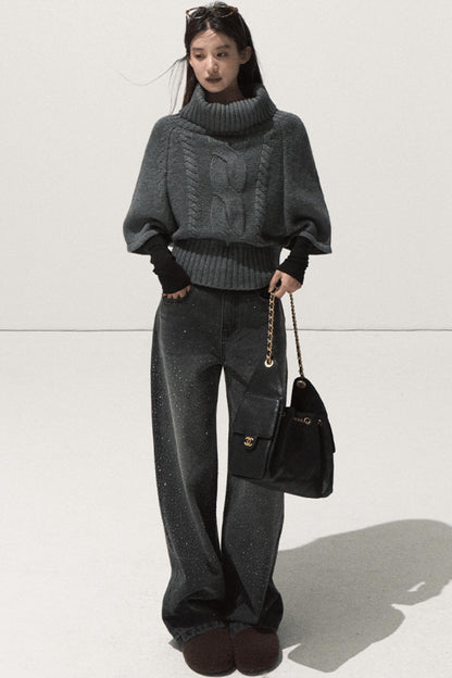 Retro Knit Twist Sweater