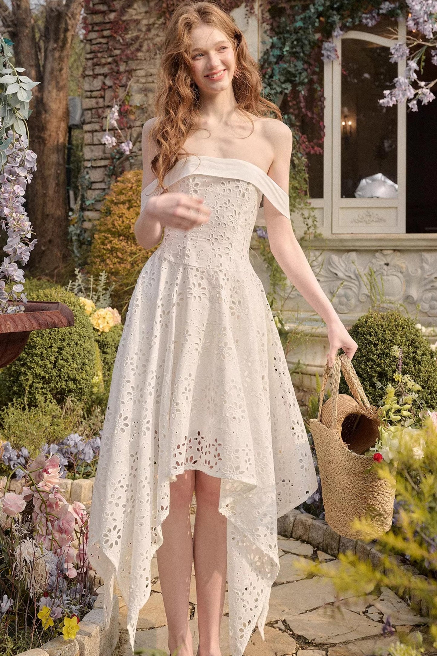 Milky Way Asymmetrical White Dress