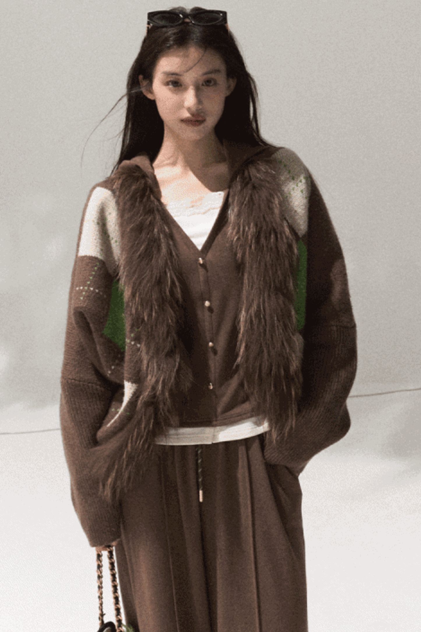 Tears Knit Top & Wide-Leg Pants Set-Up