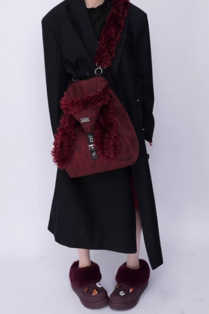 Furry Rabbit Ear Fur Backpack